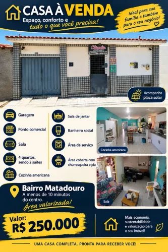Casa a venda na zona norte. Menos de 10 min do centro