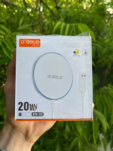 Carregador por Inducao Sem Fio 20W A'Gold Magnetico Dobravel para iPhone e Android