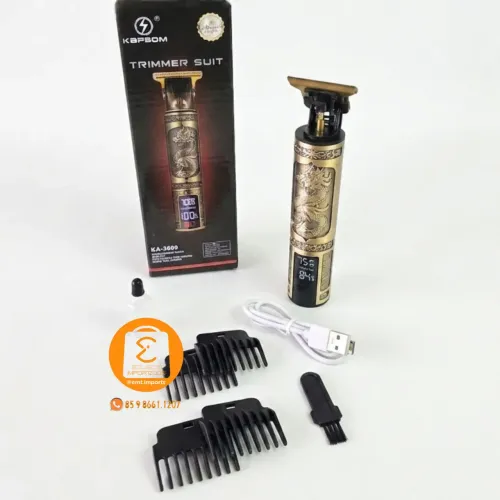 Máquina com LCD display para Barba e Cortar Cabelos, Profissional Elétrico, Recarregável
