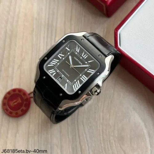 CARTIER SANTOS/ PULSEIRA COURO/ BV/ SC