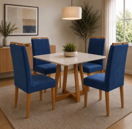 Conjunto Mesa e 4 Cadeiras Imbuavor 90 cm
