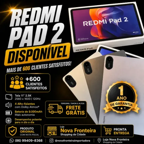 Redmi Pad 2 | 128 & 256gb | Lacrado | Loja Física Teresina | 1 ano de garantia