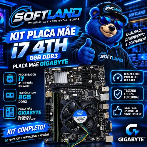 Kit placa mãe i7 4th+ 8 GB