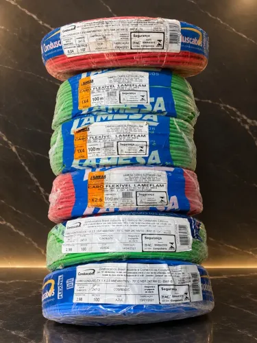 Peças 100m Cabos Fios Flexíveis 1,5mm 2,5mm 4,0mm e 6,0mm Marcas Lamesa e Conduscabos