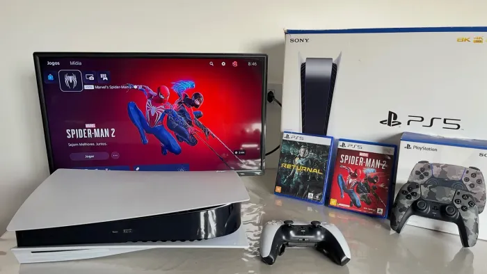 PlayStation 5 Com leitor 2 Controles 2 Jogos