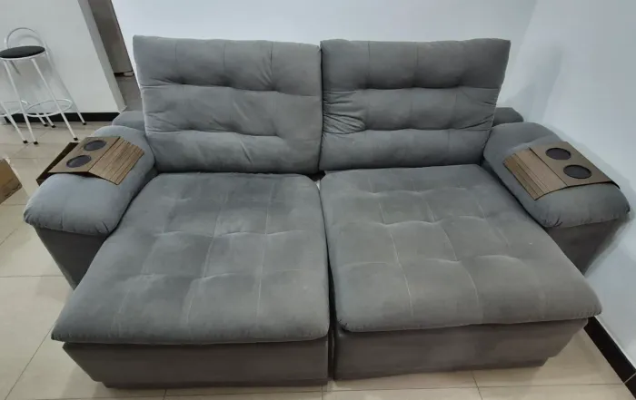 Sofa retrátil e reclinável Cinza 3 lugares - São Judas e região
