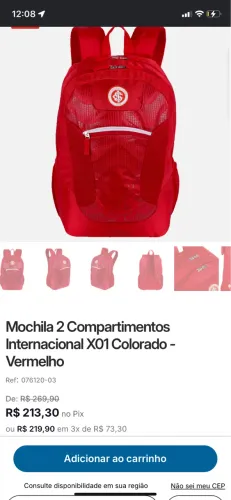 Mochila original do Internacional