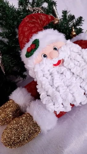 Papai Noel Deitado Decoração Natalina 80cm