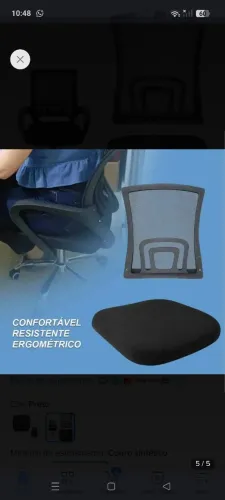 assento de cadeira de escritório revestido em tecido preto com textura telada