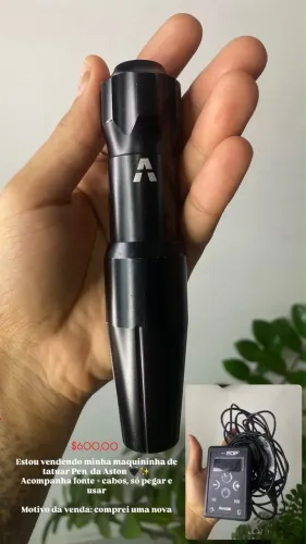 Vendo Pen da Aston com fonte e cabos funcionando. Máquina de tatuagem