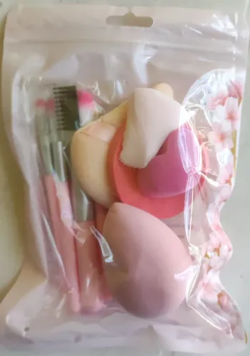 Kit de Maquiagem Completo com Necessaire, Pincéis e Esponjas - Novo Lacrado