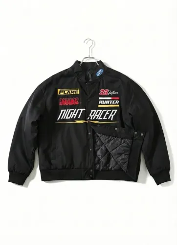 Jaqueta Bomber Night Racer Preta - Estilo Racing / Streetwear (Nova)
