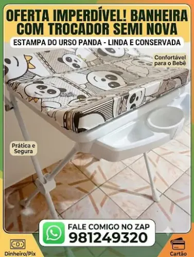 Banheira com trocador