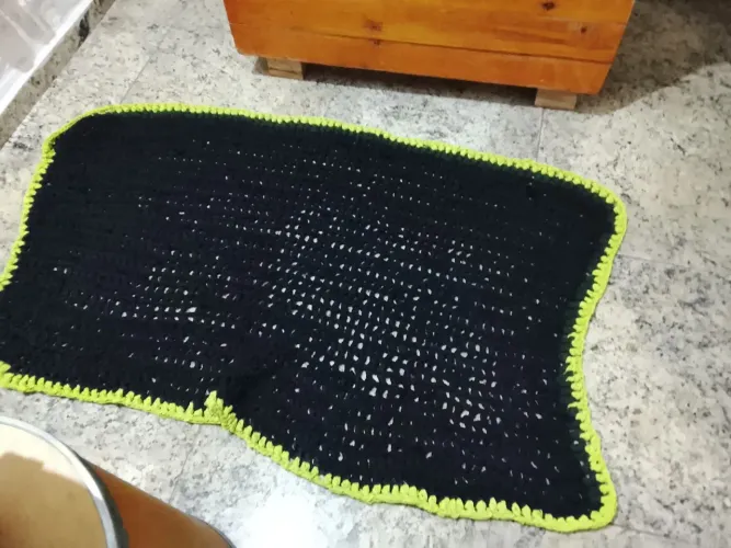 Tapete de crochê em malhar 