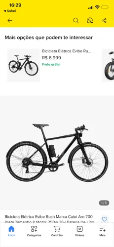 Bicicleta elétrica Caloi E vibe Rush na caixa lacrada 