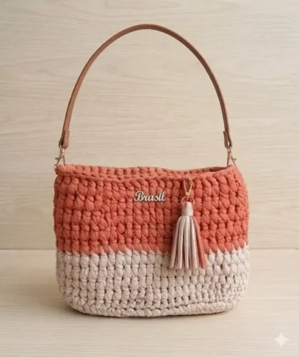 Bolsa de Crochê Artesanal Moda Brasil