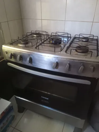 Fogão 5 bocas inox marca Consul