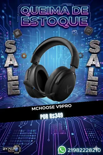 Fone De Ouvido Mchose V9 Pro Headset Gamer Wireless Sem Fio Cor Preto