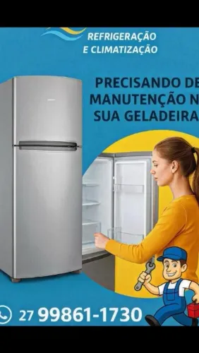 Instalação e manutenção de ar-condicionado, geladeira, máquina de lavar.