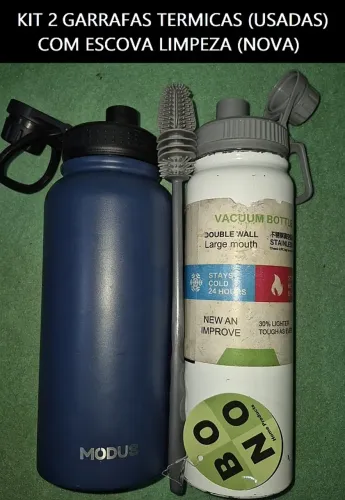 (USADA) KIT 2 GARRAFAS TERMINCAS MODUS +ESCOVA LIMPEZA DE GARRAFA NOVA