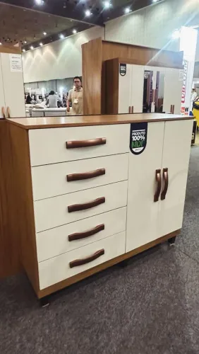 CÔMODA IPE 5 GAVETAS COM SAPATEIRA MDF