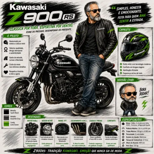 Kawasaki z900rs - Z 900 RS - acessórios a venda