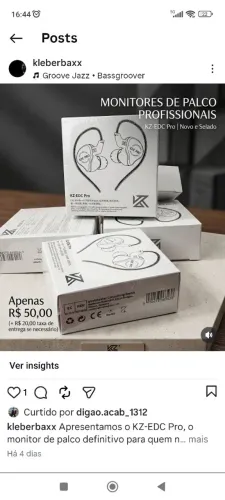 Fone de Ouvido KZ-EDC Pro Novo Selado - Monitor de Palco/Estúdio