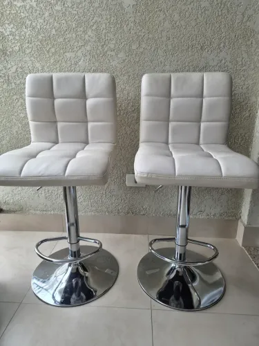 2 Banco banqueta alta offwhite tok&stok