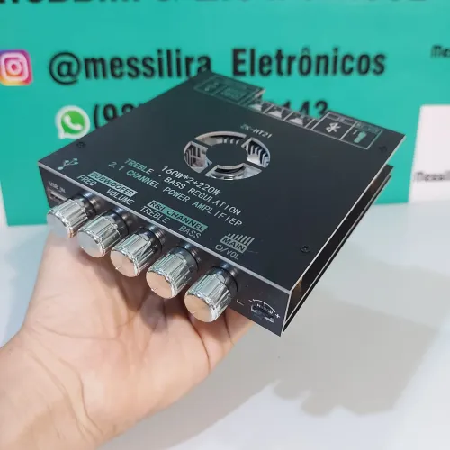 Amplificador de Potência ZK-HT21 - 2.1 Canais com Bluetooth