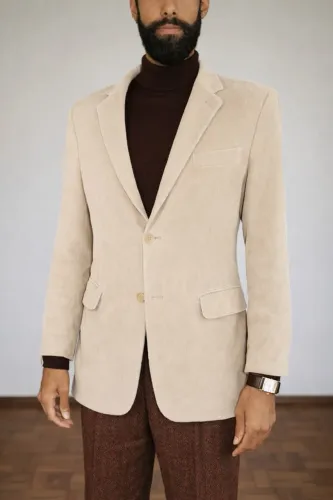 Blazer casual veludo cotelê