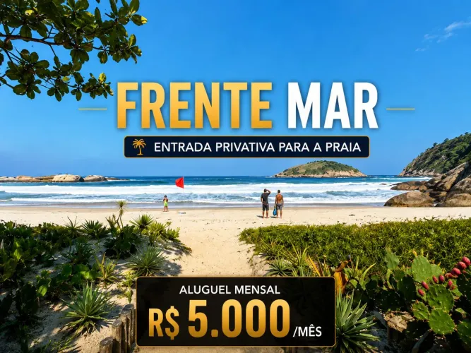 Casa Frente Mar c/ entrada Privativa Praia | Piscina | R$5000 água, luz, internet inclusos