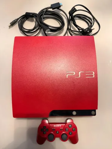 PS3 SLIM VERMELHO 500GB DESBLOQUEADO PLAYSTATION 3 RED