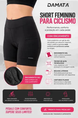 Short feminino próprio pra andar de bicicleta