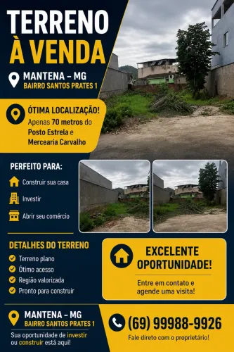 Vendo terreno em Mantena-MG