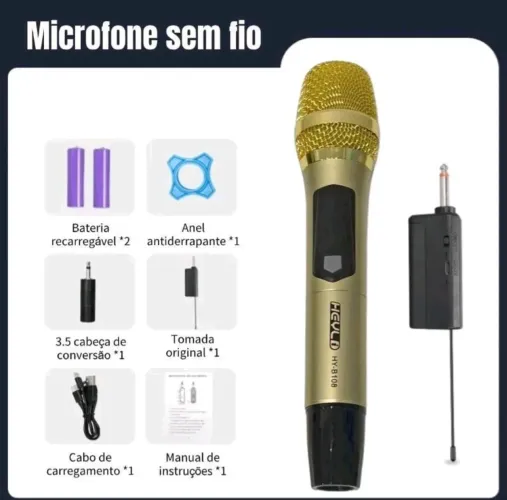 Microfone profissional sem fio 