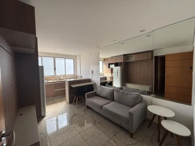 Apartamento mobiliado para locação no Funcionários: 1 quarto, 1 suíte, 1 vaga de garagem -