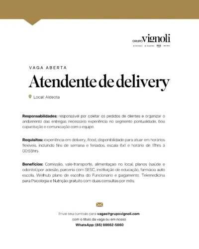 Atendente de delivery