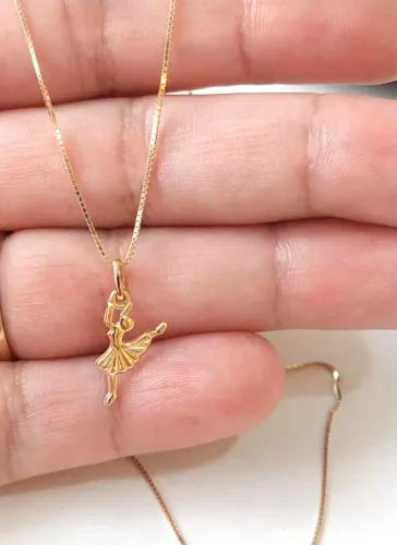PINGENTE BAILARINA EM OURO 18K 0,30 GRAMAS