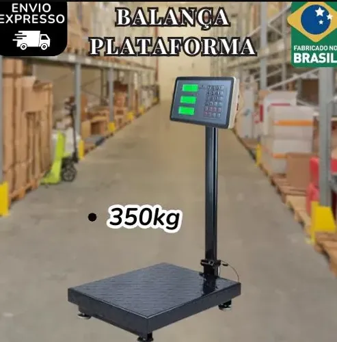 Balança Plataforma 350kg Com Mastro Haste Bivolt Digital