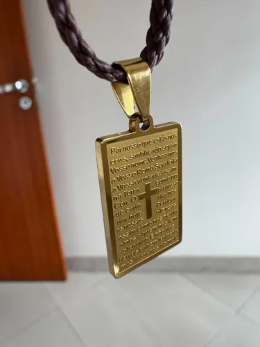 VENDO Pingente Pai-Nosso Banhado a Ouro