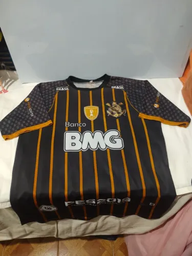 Camiseta Do Corinthians Preta Listrada Tamanho G