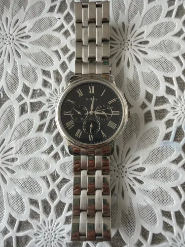 Relógio masculino Guess Gents Steel Bracelet Black Dial