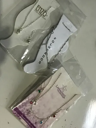 Kit 8 bijuterias /semijoias (tornozeleira,colar e brincos)
