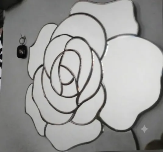 Espelho Decorativo Formato de Rosa Bisotado