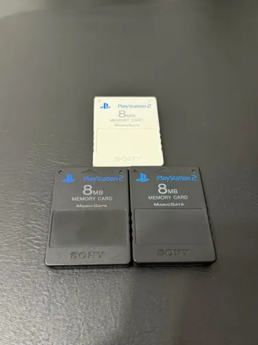 Lote Memory Cards Ps2 Originais Preto Branco Sony