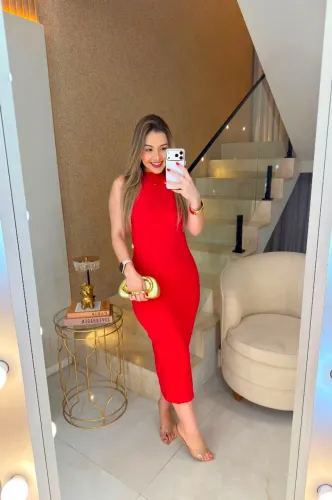 Vestido vermelho tubinho