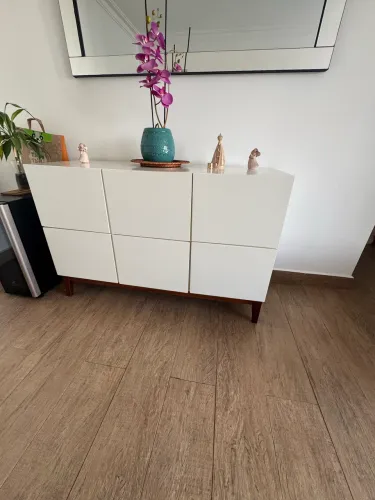 Buffet Aparador Sala Moderno Branco 1,20m - Ótimo Estado 