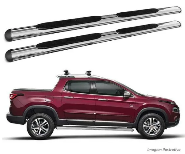 Estribo Lateral Oblongo Original Ccf Cromado Fiat Toro 2016 à 2020