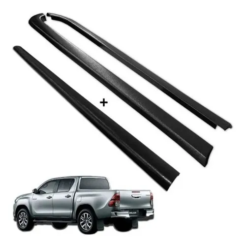 Kit Protetor de Borda Toyota Hilux 2017 à 2020 Cabine Dupla Lateral e Tampa traseira