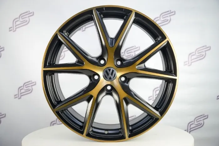 Jogo De Rodas Vw Golf-R 8 2021 Preto Diamantado Bronze 5x112 - 19x8